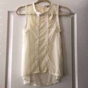 Cream shear tank blouse